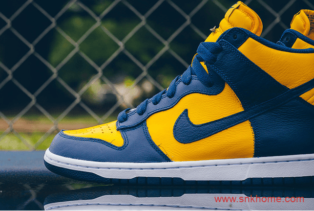 Nike Dunk High “Michigan” 耐克经典Dunk密西根高帮黄蓝配色发售日期 货号：CZ8149-700