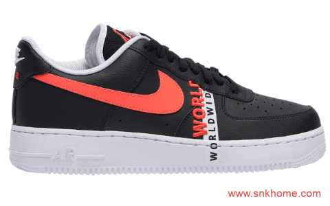 Nike Air Force 1 “Worldwide” 耐克空军黑红新配色发售价格 货号：CK6924-001