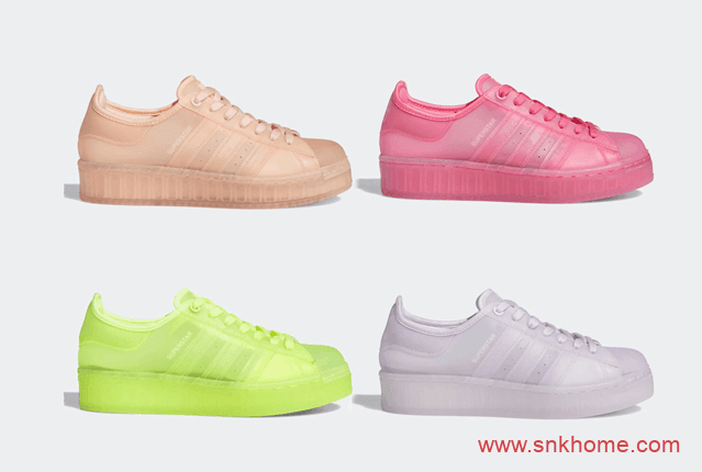 果冻阿迪达斯贝壳头四个新配色 adidas Superstar Jelly 货号：FX2987/FX4323/FX4322/FX2988