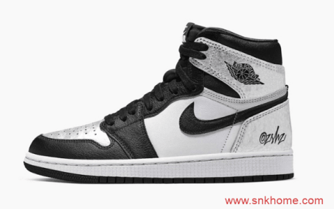 新黑银色AJ1高帮 Air Jordan 1 High OG WMNS “Silver Toe” AJ1灰银质感超级高 货号：CD0461-001