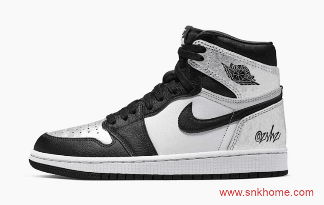 新黑银色AJ1高帮 Air Jordan 1 High OG WMNS “Silver Toe” AJ1灰银质感超级高 货号：CD0461-001