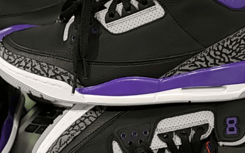 AJ3黑金取消发售不知原因 Air Jordan 3 “Court Purple” 黑金AJ3实物图 货号：CT8532-050