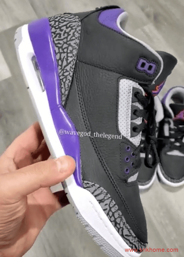 AJ3黑金取消发售不知原因 Air Jordan 3 “Court Purple” 黑金AJ3实物图 货号：CT8532-050