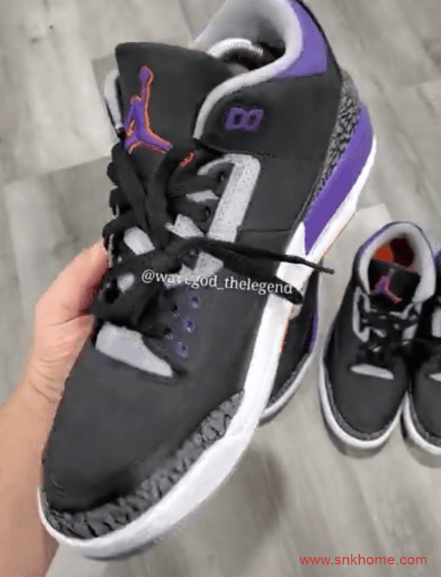 AJ3黑金取消发售不知原因 Air Jordan 3 “Court Purple” 黑金AJ3实物图 货号：CT8532-050