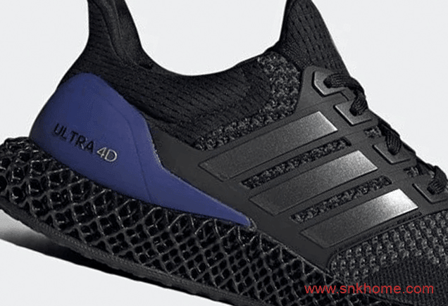 阿迪达斯UB黑色跑鞋 adidas Ultra Boost 4D 阿迪达斯黑紫色4D跑鞋发售日期