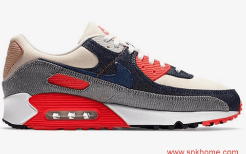 耐克MAX90气垫牛仔单宁系列 Denham x Nike Air Max 90 耐克MAX90后掌气垫联名款官图