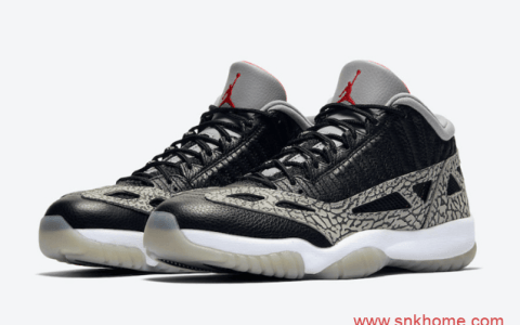 AJ11黑水泥低帮 Air Jordan 11 Low IE “Black Cement” 宝藏球鞋AJ11新配色发售日期 货号：919712-006