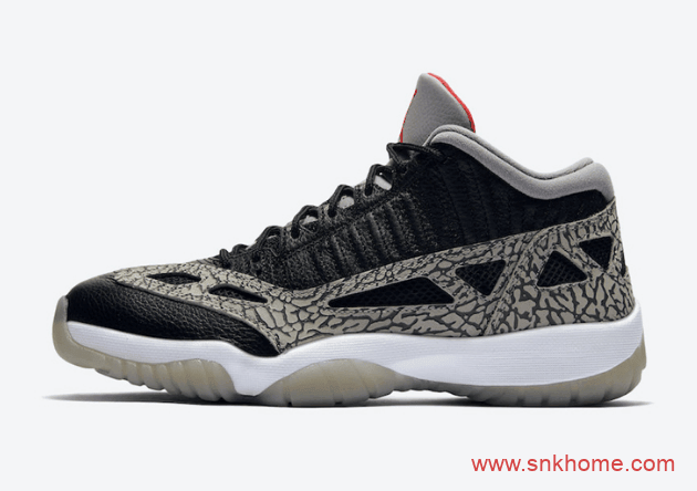 AJ11黑水泥低帮 Air Jordan 11 Low IE “Black Cement” 宝藏球鞋AJ11新配色发售日期 货号：919712-006