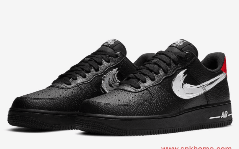 耐克空军笔刷勾 Nike Air Force 1 Low “Brushstroke Swoosh” 耐克空军一号新款 货号：DA4657-001/DA4657-100