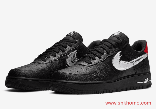 耐克空军笔刷勾 Nike Air Force 1 Low “Brushstroke Swoosh” 耐克空军一号新款 货号：DA4657-001/DA4657-100