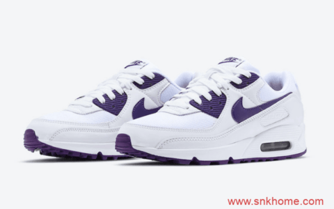 全新配色耐克MAX90恶人紫配色 Nike Air Max 90 “Court Purple” 耐克气垫小白鞋官图 货号：CT1028-100