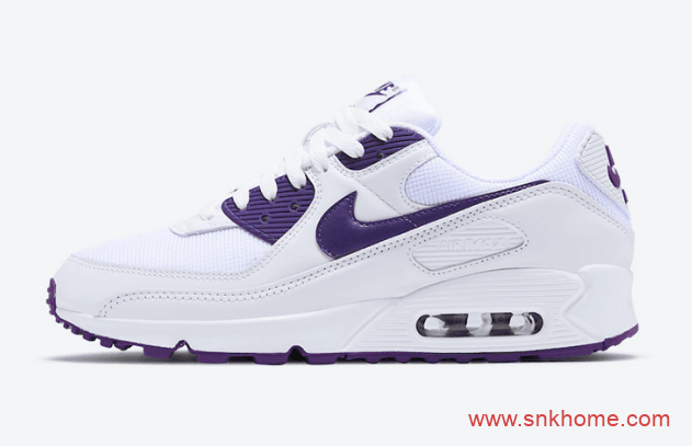 全新配色耐克MAX90恶人紫配色 Nike Air Max 90 “Court Purple” 耐克气垫小白鞋官图 货号：CT1028-100