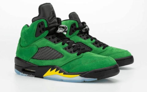 俄勒冈 AJ5 Air Jordan 5 “Oregon” 绿色麂皮AJ5球鞋发售日期 货号：CK6631-307