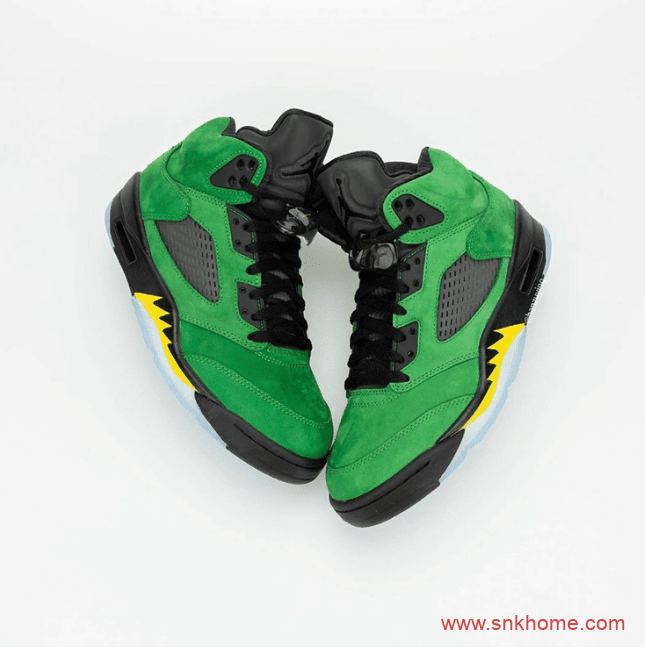 俄勒冈 AJ5 Air Jordan 5 “Oregon” 绿色麂皮AJ5球鞋发售日期 货号：CK6631-307