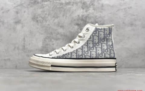 客制匡威迪奥联名 DIOR X CONVERSE 1970S 匡威复刻灰白拼接色 货号：162053D