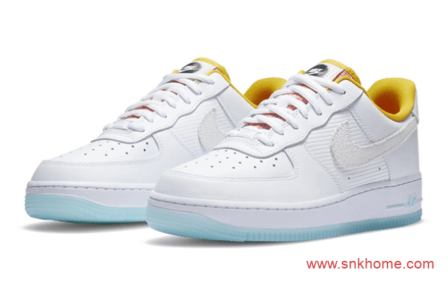 NIKE Air Force 1 耐克空军一号橙色内衬淡蓝外地 超级小清新的耐克空军小白鞋官图释出