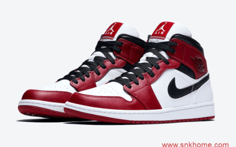 白红AJ1中帮小芝加哥 Air Jordan 1 Mid “Chicago” 官图释出 货号：554724-173