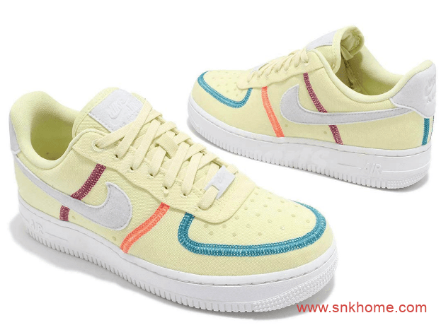 外露缝线设计 Nike Air Force 1 Low “Life Lime” 耐克空军帆布鞋黄色发售日期 货号：CK6572-700