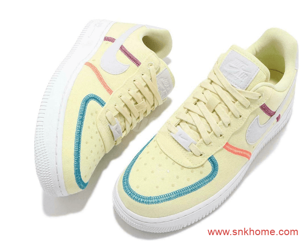 外露缝线设计 Nike Air Force 1 Low “Life Lime” 耐克空军帆布鞋黄色发售日期 货号：CK6572-700