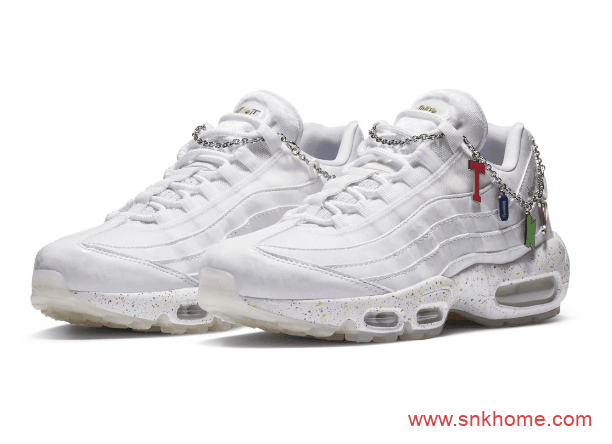 耐克城市限定 东京主题 Air Max 95 耐克MAX95气垫老爹鞋灰白 卖鞋送脚裸链