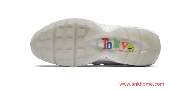 耐克城市限定 东京主题 Air Max 95 耐克MAX95气垫老爹鞋灰白 卖鞋送脚裸链
