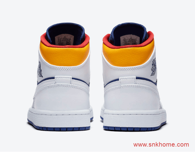 翻转 Union联名中帮系列 Air Jordan 1 Mid AJ1白蓝黄中帮配色发售日期 货号：554724-131