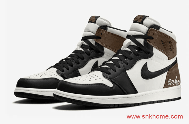 AJ1高帮黑棕麂皮 Air Jordan 1 “Dark Mocha” 小反钩AJ1上脚图 货号：555088-105