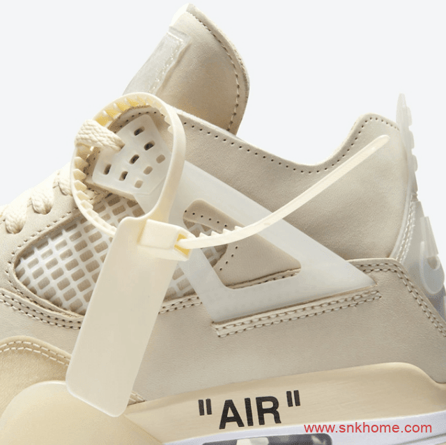 AJ4OW联名款米白OFF-WHITE x Air Jordan 4 SP WMNS “Sail”官图释出发售日期 货号：CV9388-100