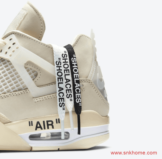 AJ4OW联名款米白OFF-WHITE x Air Jordan 4 SP WMNS “Sail”官图释出发售日期 货号：CV9388-100