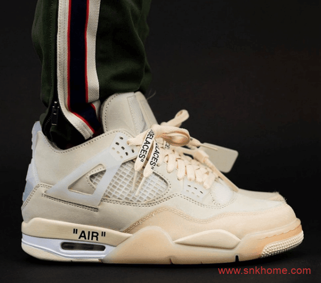 AJ4OW联名款米白OFF-WHITE x Air Jordan 4 SP WMNS “Sail”官图释出发售日期 货号：CV9388-100