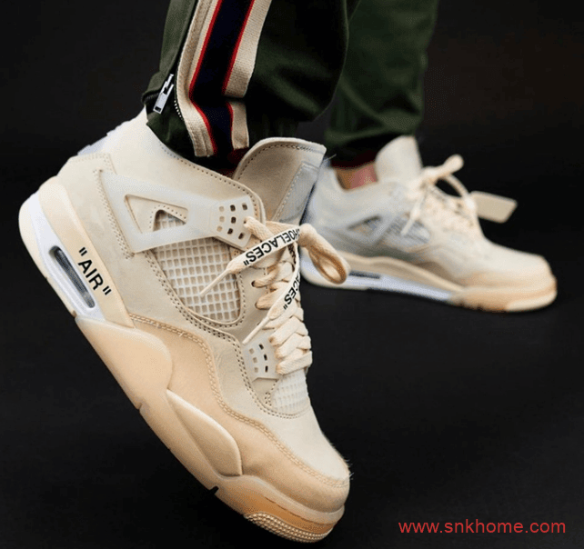 AJ4OW联名款米白OFF-WHITE x Air Jordan 4 SP WMNS “Sail”官图释出发售日期 货号：CV9388-100