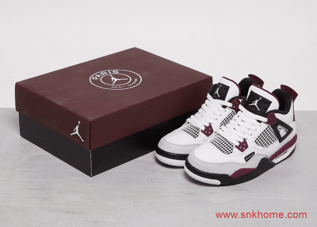 AJ4白紫联名款配色 PSG x Air Jordan 4 大巴黎发售日期 货号：CZ5624-100