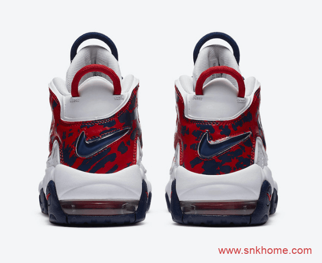 美国队配色大皮蓬篮球鞋 Nike Air More Uptempo GS新配色实物图曝光  货号：CZ7885-100