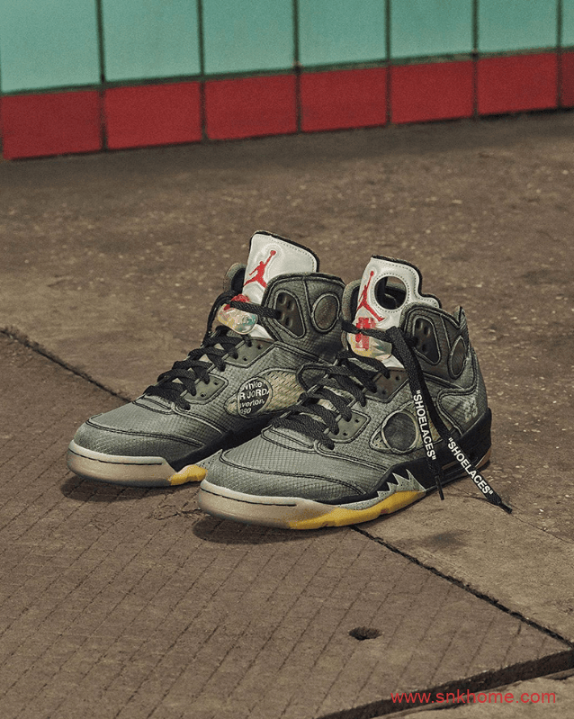 OFF-WHITE x Air Jordan 5 “Sail” AJ5OW联名米白配色细节致敬AJ流川枫 货号：CT8480-100