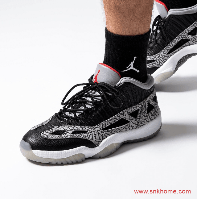 AJ11爆裂纹材质 Air Jordan 11 Low IE “Black Cement” AJ11黑水泥新款发售日期 货号：919712-006