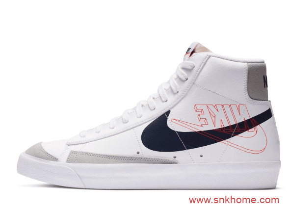 钩子一正一反 Nike Blazer 耐克开拓者小白鞋 开拓者反钩高帮创意新品