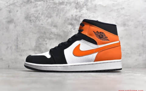 AJ1中帮扣碎篮板黑白橙色 Air Jordan 1 Mid Shattered Backboard 扣碎篮板 货号：554724-058