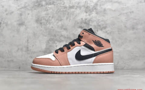 AJ1中帮樱花粉 Air Jordan 1 Mid Pink Quartz(GS) S2纯原版本AJ 货号：555112-603