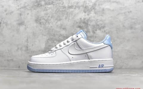 NIKE Wmns Air Force 1 GS”White Lilac” 耐克空军一号低帮白蓝配色 货号：CD6915-103