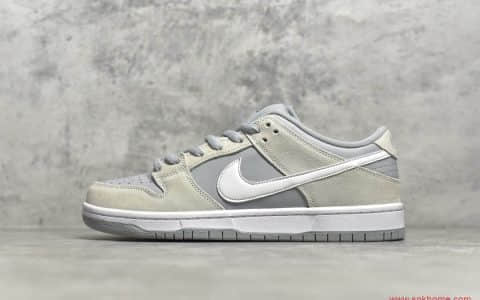 耐克Dunk灰白麂皮低帮 NIKE SB Dunk Low TRD 北极狐灰白 货号：AR0778-110