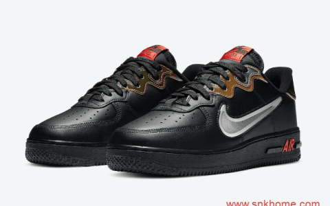 耐克空军黑色鞋面银色钩 Nike Air Force 1 React全新配色发售日期 货号：CN9838-001