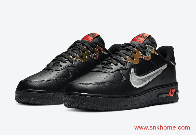 耐克空军黑色鞋面银色钩 Nike Air Force 1 React全新配色发售日期 货号：CN9838-001