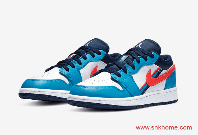 AJ1低帮蓝红配色 Air Jordan 1 Low 夏天穿AJ1低帮太活力 货号：CV4892-100