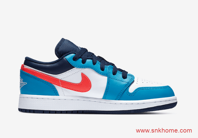 AJ1低帮蓝红配色 Air Jordan 1 Low 夏天穿AJ1低帮太活力 货号：CV4892-100