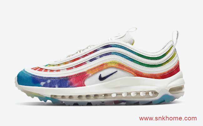 耐克MAX97扎染配色 Nike Air Max 97 Golf “Tie Dye” 耐克子弹头彩色扎染发售日期 货号：CK1219-100