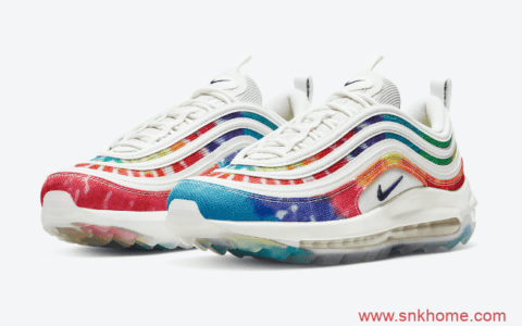 耐克MAX97扎染配色 Nike Air Max 97 Golf “Tie Dye” 耐克子弹头彩色扎染发售日期 货号：CK1219-100