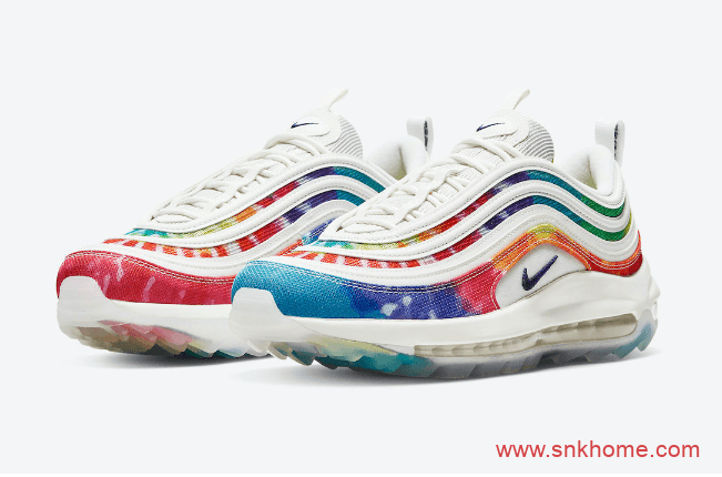 耐克MAX97扎染配色 Nike Air Max 97 Golf “Tie Dye” 耐克子弹头彩色扎染发售日期 货号：CK1219-100