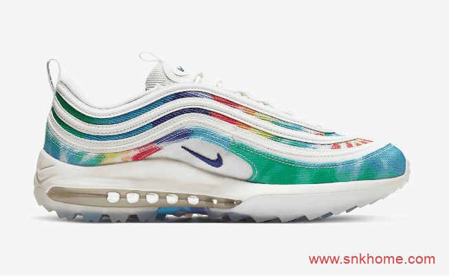 耐克MAX97扎染配色 Nike Air Max 97 Golf “Tie Dye” 耐克子弹头彩色扎染发售日期 货号：CK1219-100