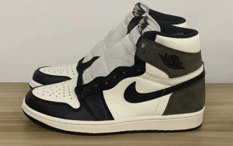 AJ1摩卡白黑棕高帮实物图 Air Jordan 1 High OG Dark Mocha AJ1小倒钩发售信息 货号：555088-105