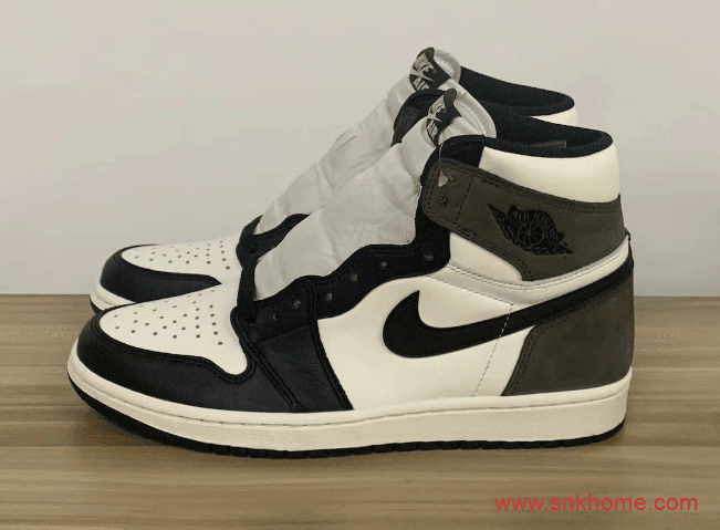 AJ1摩卡白黑棕高帮实物图 Air Jordan 1 High OG Dark Mocha AJ1小倒钩发售信息 货号：555088-105